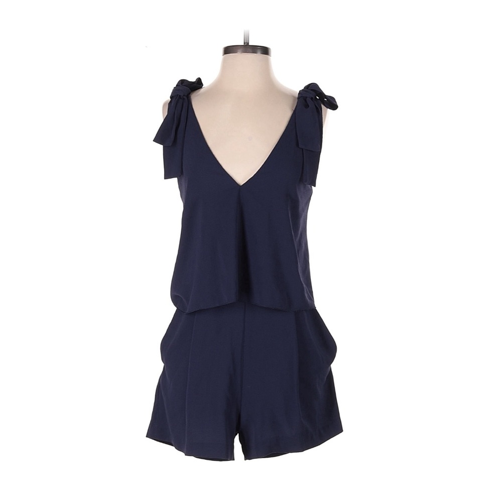 H&M Navy Blue Jumpsuit with Bow Straps